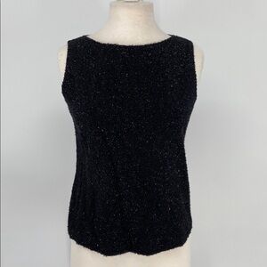 Vintage AGB Byer California Black Sleeveless Sparkle Top Size Medium